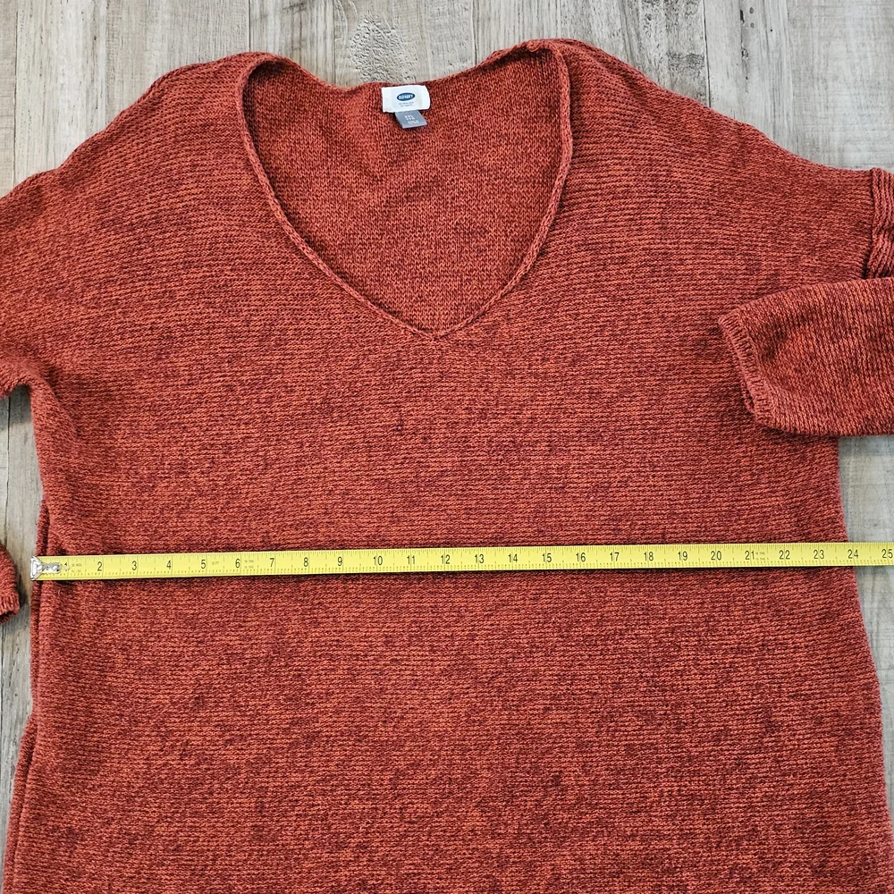 Old Navy Womens V-neck Plus Size Pullover Sweater Rust Size XXL